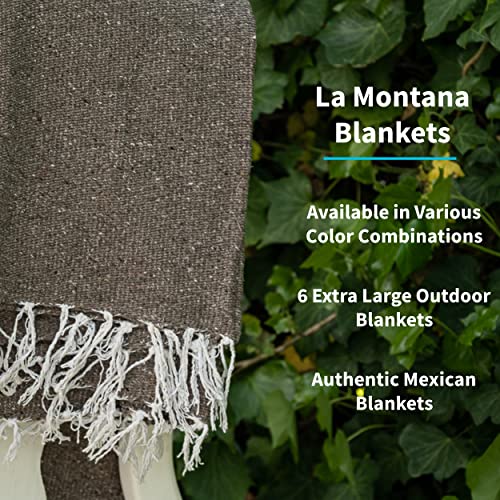 La Montana 6 Pack Heavyweight Solid Mexican Blanket, 74"x50", Mocha - color: Mocha