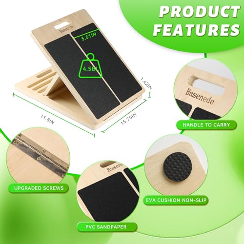 Portable Wooden Slant Board for Calf Stretching Slant Boards for Exercise Calf Stretcher Calf Stretch Board Physical Therapy Equipment Adjustable Incline Board for Knees Ankle Heel Feet Leg