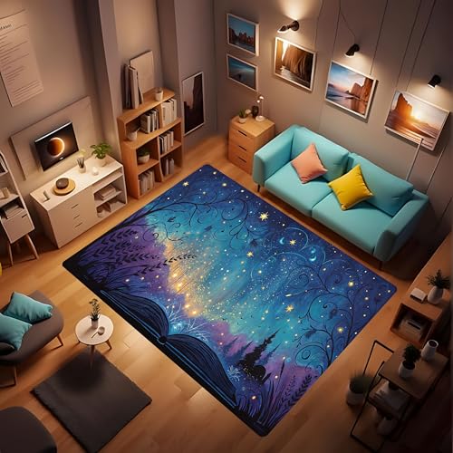 Abstract Book Print Area Rug, Classroom Library Book Lovers Room Floor mats, Classroom and Library Reading Rugs, Flannel Living Room Non-Slip Soft Machine Washable Folding Carpet 2'x3' - color: Book 2, size: 2'x3'