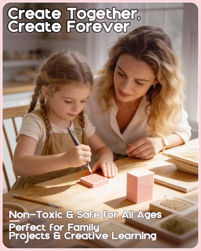9 Pack Rubber Linoleum Blocks for Printmaking: 2"x2" Square Pink Rubber Stamp Carving Blocks - Soft Linoleum Material for DIY Craft Projects & Handmade Stamps