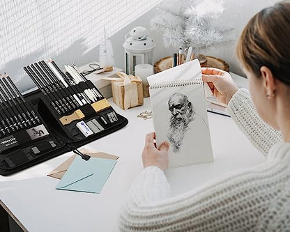 Brusarth Art Supplies Drawing and Sketching for Artists, 42 Pack | Art Sketch Supplies with Sketchbook, Include Graphite Pencil,Charcoal Pencil,Sharpener,Eraser Art Supplies for Artists