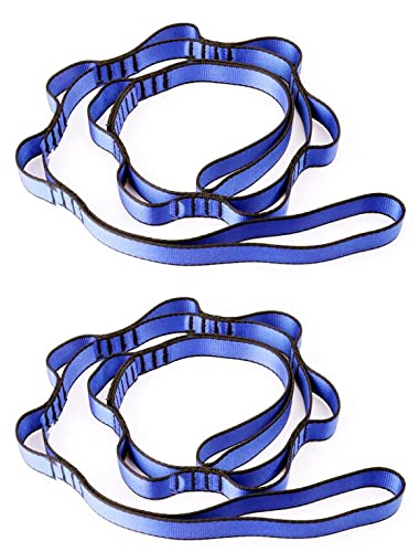 NRC&XRC Aerial Yoga Hammock Daisy Chain, 22kN Adjustable Strap With Loops, Climbing Strap Nylon Sling, No Stretch (150mm) - color: blue