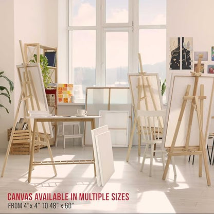 U.S. Art Supply Long Stretched Canvas for Painting 6x18 inch Gallery Depth 1-1/2" Thick, 3-Pack - 12oz Acrylic Gesso Triple Primed, Professional Artist Quality, 100% Cotton - Pouring, Oil Paint - size: 6" x 18"