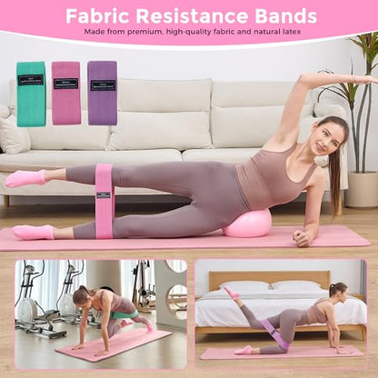 Home Pilates Kit Pilates Equipment Set for Women, Pilates Essentials Kit - color: Pink - 13 Pieces Kit