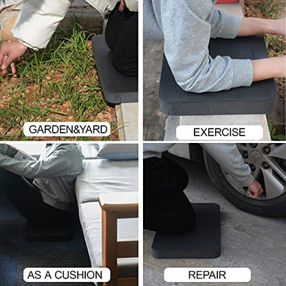 2pcs Premium Thick Kneeling Pad，Knee Pads for Gardening 18x11 Inch Gardening Tools Outdoor Cushions,Gardening Gifts for Women&Baby Bath Essentials (EVA-Soft, Black)