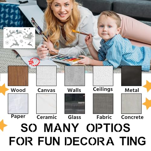 BAMIDELE Letter Stencils for Painting on Wood, 50 Pcs Calligraphy Alphabet Drawing Templates with Numbers, Signs, Reusable Cursive Plastic Art Craft Stencils - style: Luxury Calligraphy Stencils