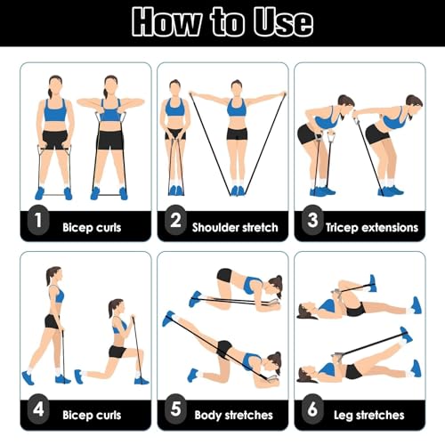 Resistance Bands with Handles, Easy Hold Working Out Exercise Bands, Comfortable Workout Accessory for Men Women Strength Training Muscle Shaping Physical Therapy Home (30LB)