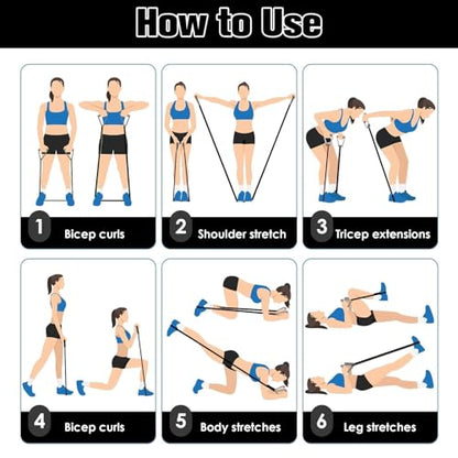 Resistance Bands with Handles, Easy Hold Working Out Exercise Bands, Comfortable Workout Accessory for Men Women Strength Training Muscle Shaping Physical Therapy Home (30LB)