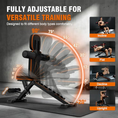 Adjustable Weight Bench for Home Gym, Foldable Workout Bench, Incline Bench