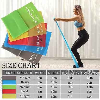 10-Piece Latex-Free Resistance Bands Set with Long and Loop Bands