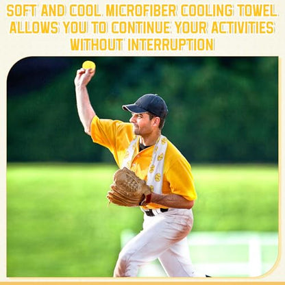 FuWeave 12 Pcs Yellow Basketball Cooling Towels Gifts 40 X 12 Inch - color: Yellow, size: 40 x 12 inches