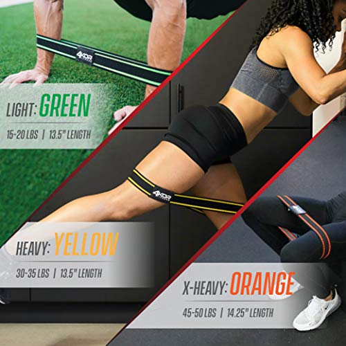 4KOR Fitness Resistance Loop Band Set, Perfect for Crossfit, Yoga, Physical Therapy, and Booty Building - color: 2 Inch Hip Bands 3 Piece Set/ Grippy/ Medium