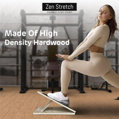 Wooden Slant Board for Calf Stretching & Squats, Adjustable Incline Board for Physical Therapy - Squat Wedge Block Alternative - Portable & Lightweight - Equipped with Anti-Slip Replacement Pads