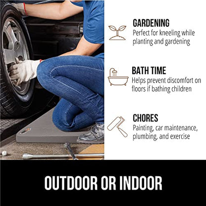 GORILLA GRIP® Extra Thick Foam Kneeling Pad for Gardening, 17.5x11 Gray - color: Gray