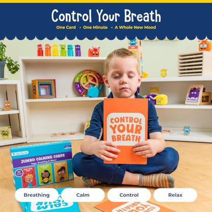 Open The Joy Jumbo Calming Cards, SEL Mindfulness Cards for Kids 3+