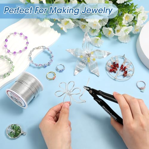 Modacraft 12 Gauge Aluminum Wire - 100 Ft Bendable Craft Wire with Cutter | 2mm Aluminum Wire Soft Craft Wire with Cutter for Sculpting, Jewelry Making, Doll Making, Bonsai Training & DIY - color: Silver, size: 12 Gauge