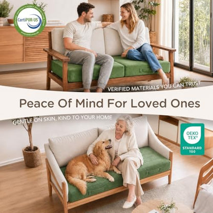 Codi Couch Cushion Replacements, 5 Inch High-Density Foam, 24 Inch Green - color: Green, size: 24 Inch (Pack of 1)