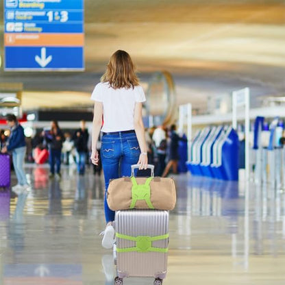 Adjustable Luggage Straps for Suitcases Add a Bag High Elastic Travel Bungees Connecting Carry On Bag TSA Approved (Green Luggage strap-1PCS) - color: Green luggage strap