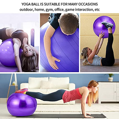 Yoga Mat Set for Beginners,Yoga Mat with Carrying Strap,Yoga Blocks 2 Pack with Yoga Strap,Yoga Ball,Ankle Puller,11-Piece Yoga Kits and Sets for Beginners,Yoga Starter Kit for Women Men - color: Purple