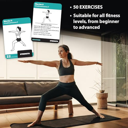 2 Pack - Bodyweight & Yoga Pose Exercise Cards - Fitness Workout Playing Cards