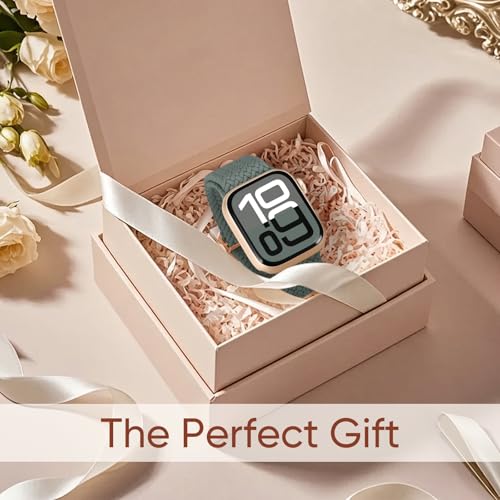 Braided Stretchy Nylon Band Compatible for Apple Watch Bands Women Men - color: Cactus, size: 44mm/45mm/46mm/49mm