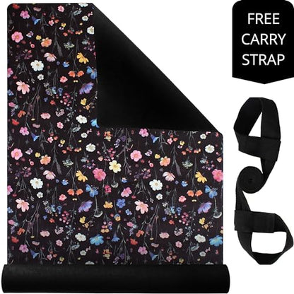 Plyopic All In One Yoga Mat | Luxury Sweat-Grip Mat/Towel Combo | Ideal for Yoga, Hot Yoga, Bikram, Pilates, Workout & Exercise | Eco-Friendly Natural Rubber - color: Floral Burst
