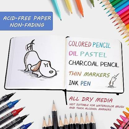 Vanrtto Hardcover Square Sketch Book, Mixed Media Sketchbook 8x8 in 2 Pack | Hardcover Square Sketchbook 120lb/200GSM Sketchbook Drawing Paper for Watercolor Mixed Media, 120 Sheets/240 Pages Sketch Pad - size: 8*8 INCH 2 PACK