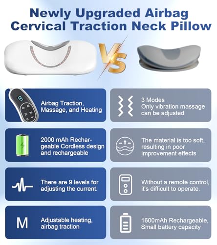 Neck Massage Pillow with Heat & Gentle Light, Contour Design for Relaxation | SOOTHING LIGHT & HEAT COMFORT,This Rupuqira heated neck massager for Neck,Shoulder and Jaw Relaxation, Home/Office Use, White