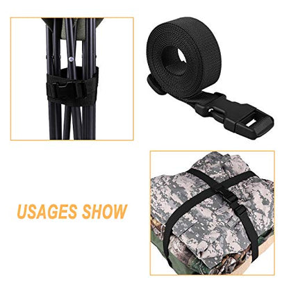 MAGARROW 24" 40" 60" 100" Strap Buckle Packing Straps Adjustable 1-Inch Belt - color: Black (4-Pack), size: 1" Wide - 24" Long