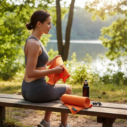 2-Pack Microfiber Towel - XXL Travel Quick Dry and Extra Soft Microfiber Towels, Lightweight and Compact for Gym, Swim Practice, Travel, Backpacking, Camping, RV, Beach, Camping - color: Orange