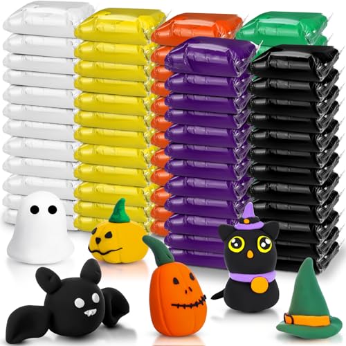 WinnerWhy 72 Pcs Air Dry Clay Bulk 38 oz Air Dry Modeling Clay Soft DIY Ultra Light Modeling Clays Magic Foam Crafts for Sculpting Kids Gifts Party School Supplies for Crafts Artistic(Halloween Color) - color: Halloween Color