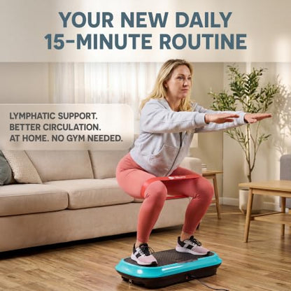 Lifepro Waver Vibration Plate Exercise Machine with 99 Speeds & 10 Presets | Resistance Bands, Non-Slip Surface, 330 lbs Capacity — Vibration Plate for Lymphatic Drainage, Body Toning, Full-Body Workout - color: Teal