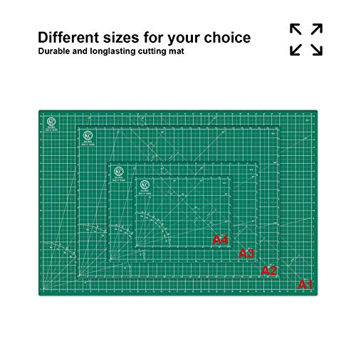 KC GLOBAL A2 (24"x18") Self-Healing Cutting Mat (Dark Green) - Sturdy, Reversible, Eco-Friendly, Non-Slip. Premium Desk Mat for Crafters, Quilters, and Hobbyist - color: Dark Green, size: 24"L x 18"W