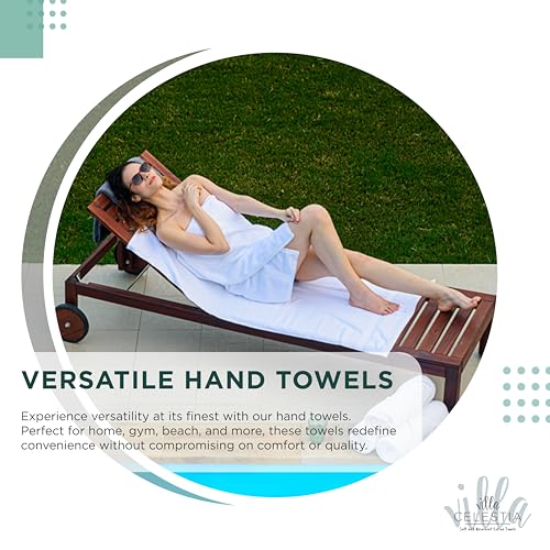 Villa Celestia 12-Piece 100% Cotton Towel Set, 4 Bath Towels, 4 Hand Towels, 4 Wash Cloth, Quick-Dry, Teal - color: Teal, size: Towel Set - Pack of 12