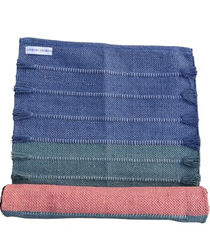 Jaipur art & Rugs Cotton Yoga Mat - Eco-Friendly Hand-Woven Rug - Non Slip & Thick (24”x72”x5mm) for Everyday Fitness at Home - Comfortable Extra-Long - color: Multicolor 6