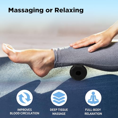 5-in-1 Foot Massager Roller Set for Plantar Fasciitis & Heel Pain Relief | Deep tissue massage for feet, calf, arch and heel pain. for plantar fasciitis relief, home, office and travel use - color: 5-piece Set(black)