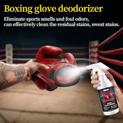 Boxing Glove Deodorizer Cleaner Spray（with Desiccant), Gym Equipment & Shoe Odor Eliminating Spray, Yoga Mat Cleaner, Natural Plant Based Sports Deodorizer, 16.91Fl Oz