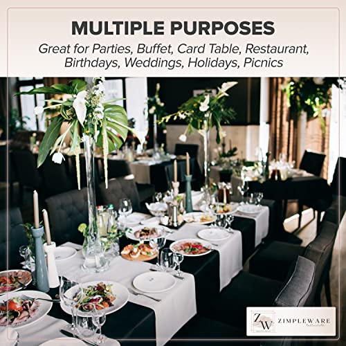 ZIMPLEWARE Premium Beige Plastic Table Cloth Disposable (12 Pack) Round Tablecloth (84in) Party Table Cloths Disposable, Perfect Table Cloth Round Cover for Any Table Up to 6 Feet - color: Beige, size: 12 Pack 84" Round