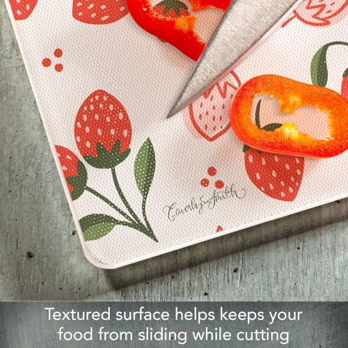 CounterArt Tooty Fruity 3mm Tempered Glass Cutting Board 12" x 15" | Serving Board, Charcuterie Board - color: Tooty Fruity