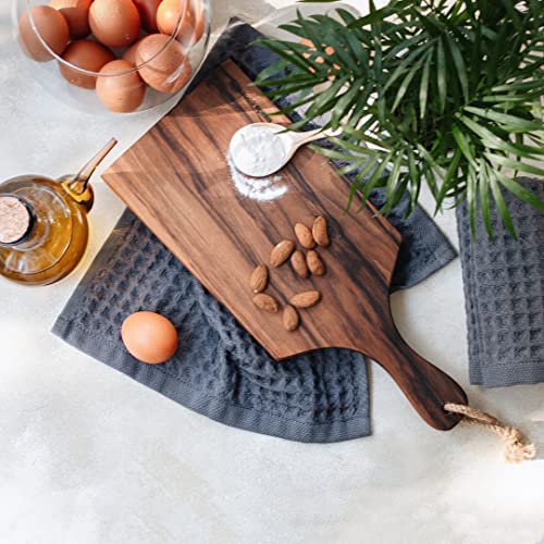 sea me at home Waffle Washcloths Set, 100% Turkish Cotton (Charcoal) - color: Charcoal, size: Washcloths Set (4 Pieces)