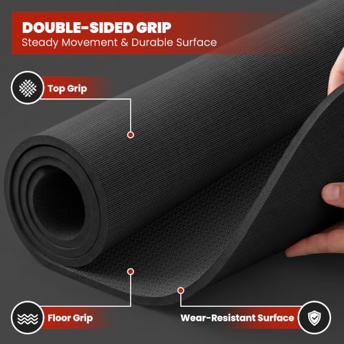 THAILE Large Exercise Mat, 7'x5'/6'x4'/8'x6'/10'x6', 8mm PVC Workout Mat - size: 8x6