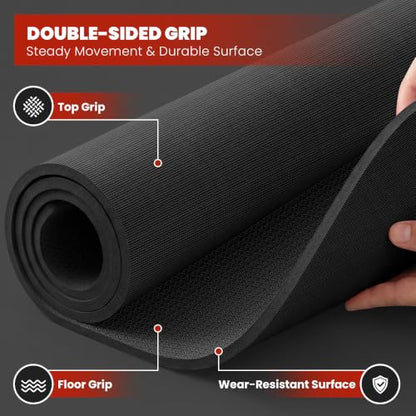 THAILE Large Exercise Mat, 7'x5'/6'x4'/8'x6'/10'x6', 8mm PVC Workout Mat - size: 8x6