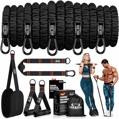 Resistance Bands, Exercise Bands, Resistance Bands for Working Out, Pull Up Assistance Bands, Work Out Bands with Handles for Men and Women Fitness, Strength Training Equipment - color: Black