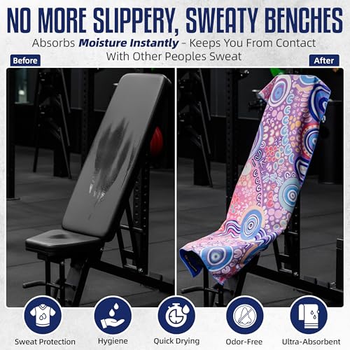 CHEEKY WINX Hooded Microfiber Gym Towel – Highly Absorbent Car Seat Towel with Carry Bag – Double-Sided Sweat Towel, Reversible, Quick Dry & Sand-Resistant Fabric, Joy, 130 x 60cm - color: Joy