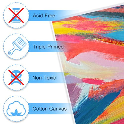 ESRICH Stretched Canvas for Painting 11x14 Inch, 2 Pack Blank Canvas -5/8 in Profile Primed White Canvases for Painting for Oil & Acrylic Paint. - size: 11x14in