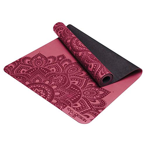 YOGA DESIGN LAB | The Infinity Mat | Luxurious Non-Slip Design Provides Unparalleled Grip to Support and Align You Beautifully | Eco-Friendly | w/Carrying Strap! - color: Mandala Rose, size: 3mm