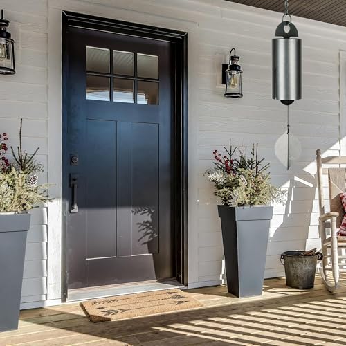 Woodstock Chimes Heroic Windbell Wind Chime for Outside 24" Medium Grey,Deep Tone Sound, Outdoor Decor for Patio, Porch, Garden HWMAS