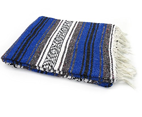 Leos Imports Yoga Beach Blanket, Blue