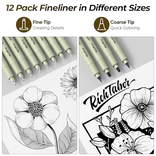 Nicpro Art Drawing Supplies Kit in Leather Case