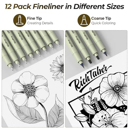 Nicpro Art Drawing Supplies Kit in Leather Case
